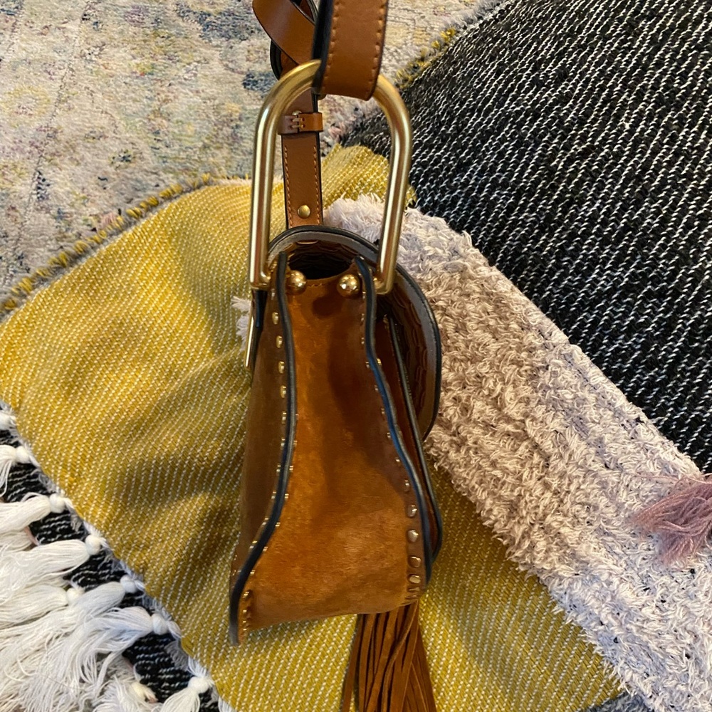 Chloé Brown Suede Crossbody Bag with Tassel - Picture 14 of 16
